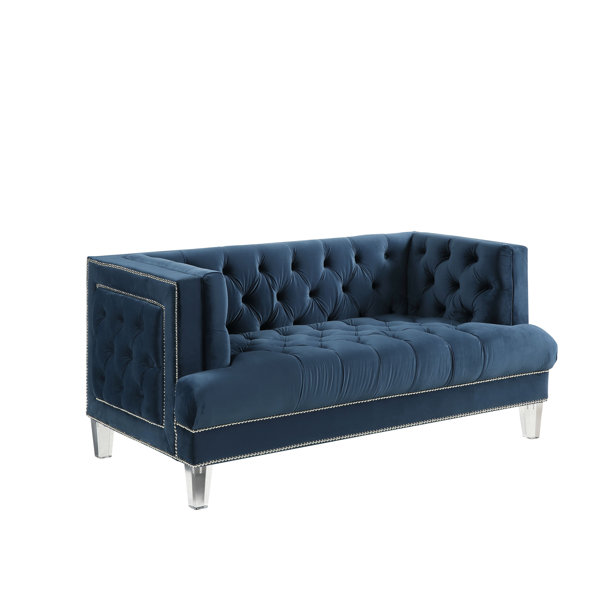Everly Quinn Ragusa 64'' Velvet Tuxedo Arm Loveseat Wayfair Canada